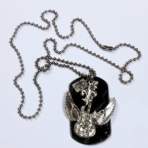 Kate Mesta Guitar Rhinestone Fashion Military Dog Tags